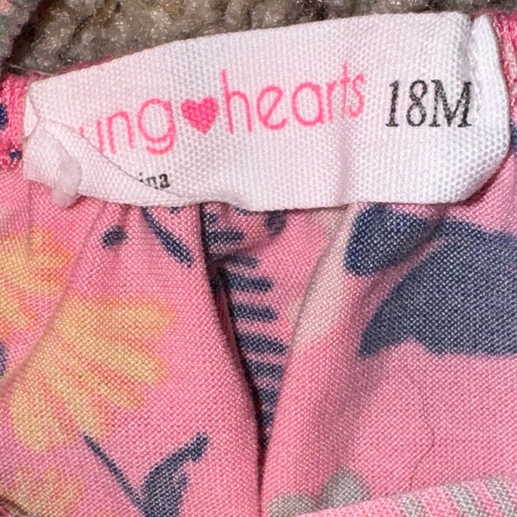 Young Hearts 18m Pink/White Striped and Floral Romper Pack - Picture 4 of 6